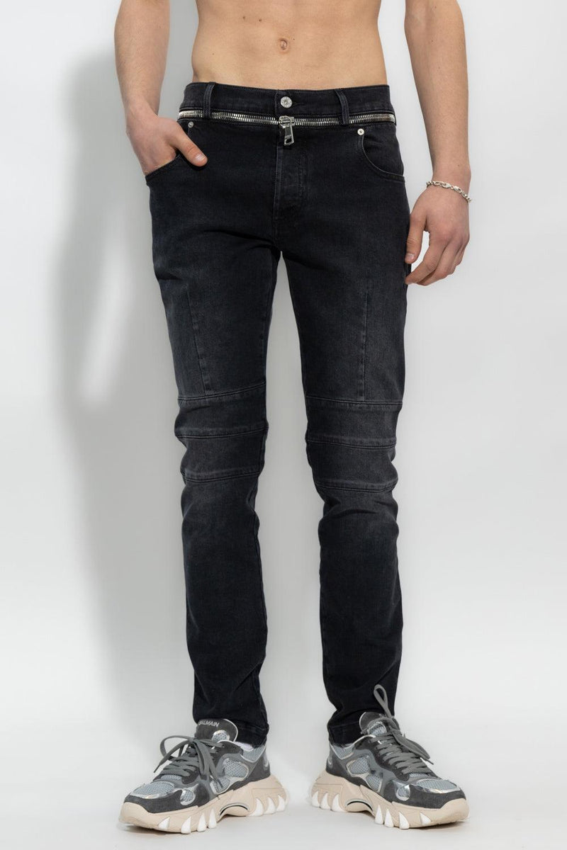 Balmain jeans with quilted and padded inserts – Italy Station